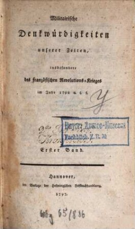 Neues militairisches Journal. 8 = St. 15/16. 1797