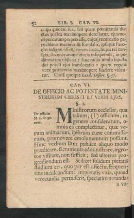 Cap. VI. De Officio Ac Potestate Ministrorum Christi Et Verbi Eius