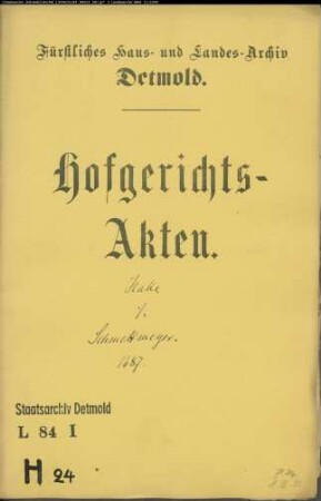 Hake, Sekretärs Erben gegen Kord Schmettmeyer (Schmidtmeyer) in Meiersfeld - Schuldforderung