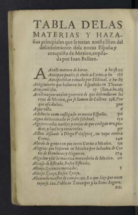 Tabla de las materias y hazañas princpiales