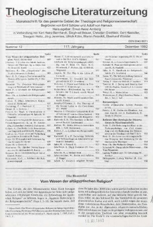 889 - 896 Vom Wesen der altägyptischen Religion