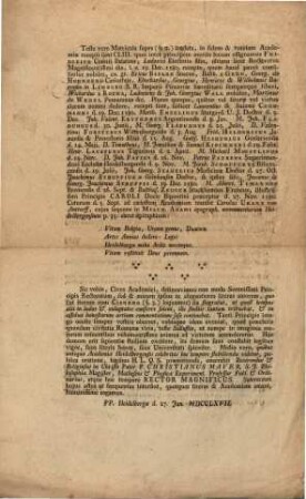 Programma de Carolo Bipontino, Comite Palatino ... a. 1580 in Academia Heidelbergensi Rectore magnificentissimo