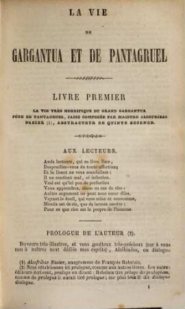 Oeuvres de Rabelais : augmentées de plusieurs fragments et de deux chapitres du cinquième livre ... et précédées d'une notice historique sur la vie et les ouvrages de Rabelais