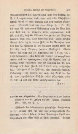 683-685 [Rezension] Cyrillus von Alexandrien