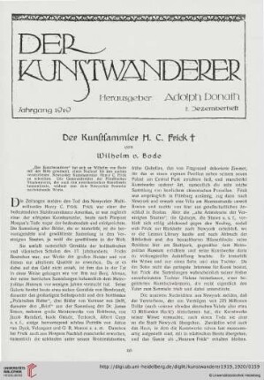 1: Der Kunstsammler H. C. Frick