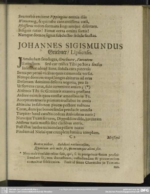 Johannes Sigismundus Griebner, Lipsiensis