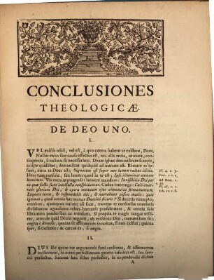 Conclusiones Theologicae : [de Deo Uno, de gratia Christi]