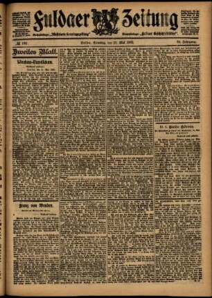 Zweite Ausgabe vom Samstag, den 27. Mai 1905.