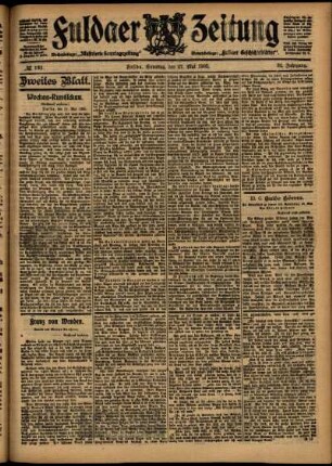 Zweite Ausgabe vom Samstag, den 27. Mai 1905.