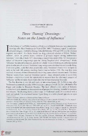 69: Three "Danzig" drawings : notes on the limits of influence