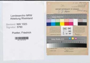 Entnazifizierung Friedrich Poetter , geb. 08.09.1914 (Rechnungsfuehrer)