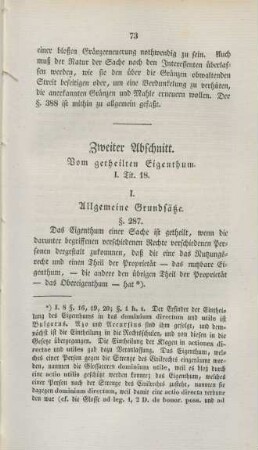 Zweiter Abschnitt. Vom getheilten Eigenthum.
