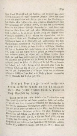 259-265 Einiges über die Zeitverhältnisse des ersten Briefes Pauli an die Thessalonicher
