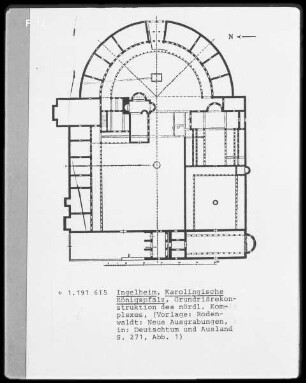 Ingelheim am Rhein, Nieder-Ingelheim, Ehemalige Kaiserpfalz, Grundriss des nördlichen Komplexes