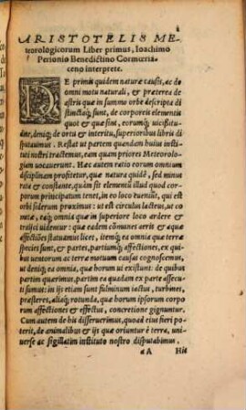 Aristotelis Meteorologicorvm Libri Qvatvor
