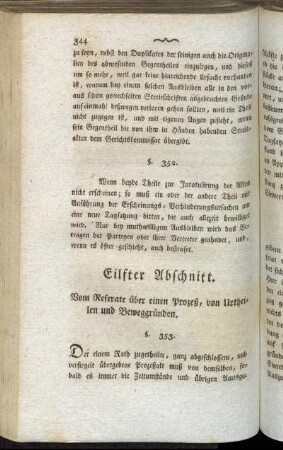Eilfter Abschnitt. Vom Referate über einen Prozeß, von Urtheilen und Beweggründen.