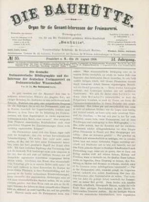 No. 35. Frankfurt a. M., den 29. August 1908. 51. Jahrgang.