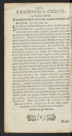Exaltatio S. Crucis. 14. Septembris