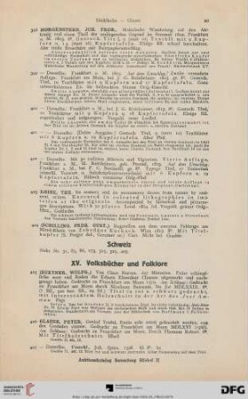 XV. Volksbücher und Folklore (Nr. 405-412)