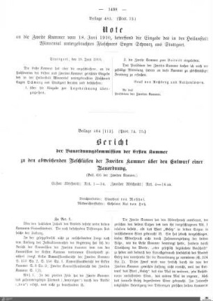 Beilagen zu Protokoll, 74./75. Sitzung