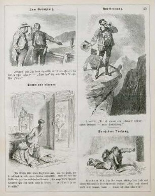 "Zum Gedächtnis" "Dumm und dümmer" "Anerkennung" "Furchtbare Drohung"