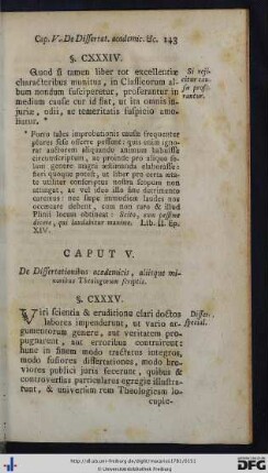 Caput V. De Dissertationibus academicis, aliisque minoribus Theologorum scriptis.