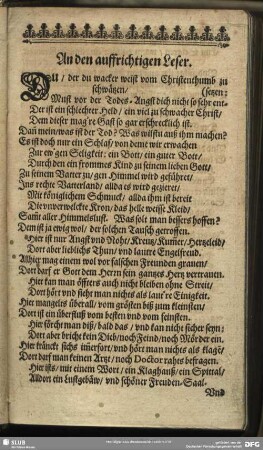 An den auffrichtigen Leser