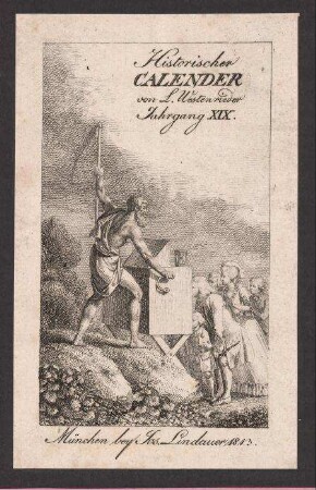 Historischer Kalender Deckblatt für das Jahr 1813