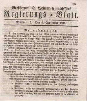 Nr. 15 . 9. September 1831