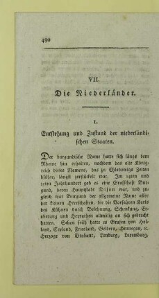 VII. Die Niederlaender