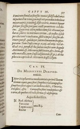 Cap. IV. De Medicinis Diaphoreticis.