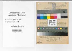 Entnazifizierung Johann Heckers , geb. 10.12.1885 (Lokfuehrer)