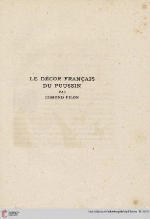 1: Le décor français du Poussin