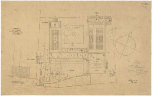 Gsaenger, Gustav; Erlangen - Süd (Bayern); Ev. Matthäus Kirche, Pfarrhaus und Gemeindesaal - Wettbewerb und Vorprojekt (Grundriss EG)