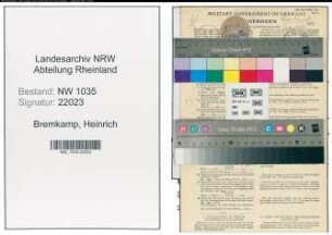 Entnazifizierung Heinrich Bremkamp , geb. 11.02.1912 (Buchhalter)