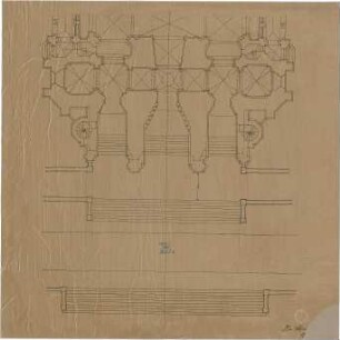 Schmidt, Heinrich von; Brüssel - Laeken (Belgien); Eglise Notre Dame, Portal und Turm - Teilgrundriss