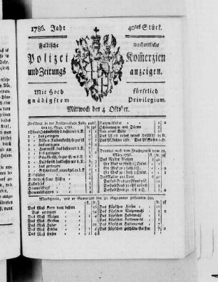 40tes Stück., Ausgabe vom 4. Oktober 1786