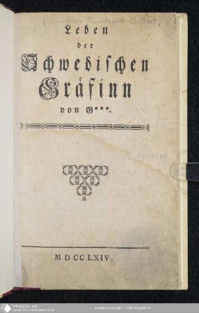 Leben der Schwedischen Gräfinn von G***