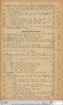 Münzenmeisterzeichen (Nr. 1270 - 1278)