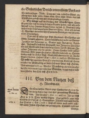 III. Von dem Nutzen deß H. Abendmals.