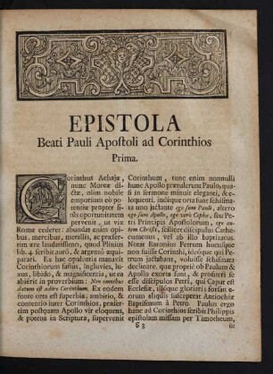 Epistola Beati Pauli Apostoli ad Corinthios