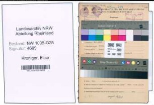 Entnazifizierung Elise Kroniger , geb. 22.01.1892 ()