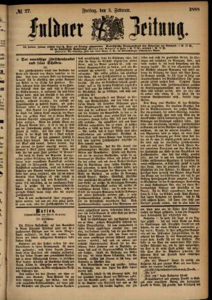 Ausgabe vom Freitag, den 03. Februar 1888.