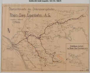 Übersichtsplan, Übersichtskarte der RSE mit Ergänzung des Streckenabbaus. Omnibusnetzplan.