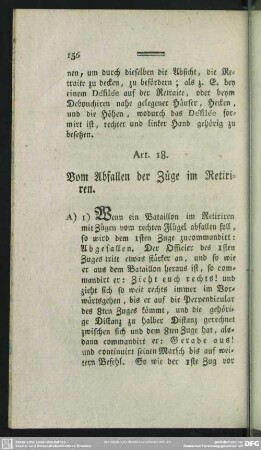 Art. 18. Vom Abfallen der Züge im Retiriren