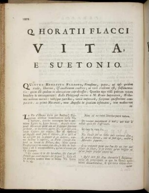 Q Horatii Flacci Vita. / La Vie D'Horace.