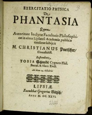 Exercitatio Physica De Phantasia