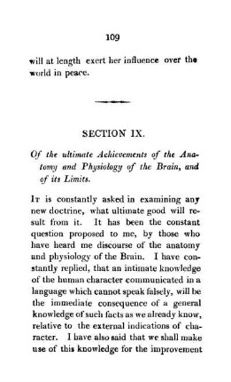 Section IX. Of the ultimate Achievements of the Anatomy and Physiology of the Brain, and of its Limits.