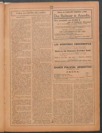 Para la gente de campo : Mes de Julio