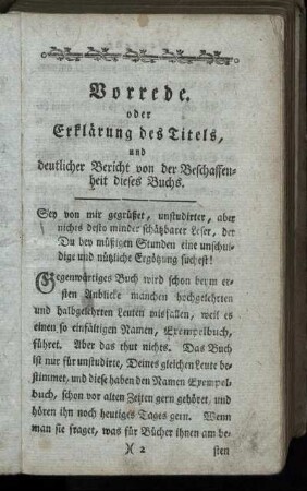 Vorrede. oder Erklärung des Titels, und deutlicher Bericht von der Beschaffenheit dieses Buchs.